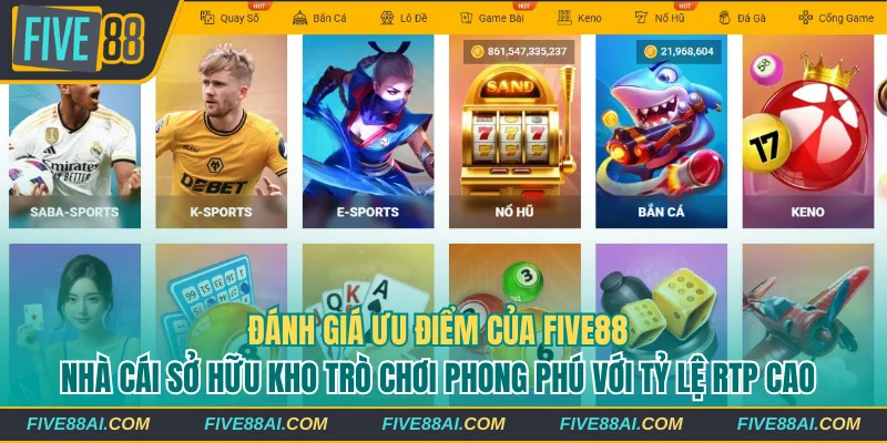 Nền tảng sở hữu kho trò chơi đồ sộ, tỷ lệ RTP cao